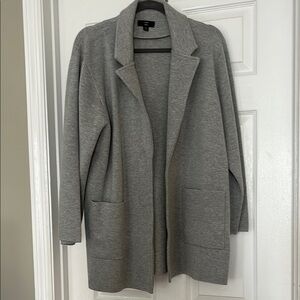 J. Crew Gray Cardigan Sweater with Lapel Collar